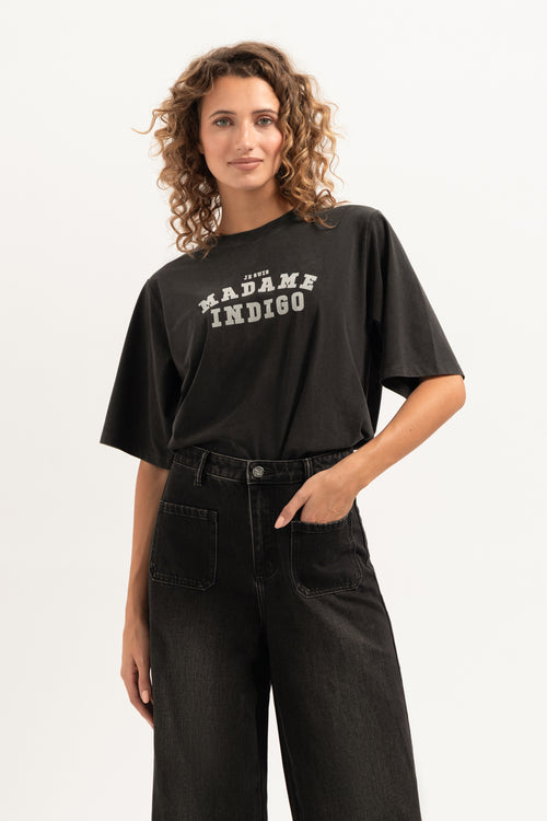 Je suis T-Shirt | Washed Grey - White texted