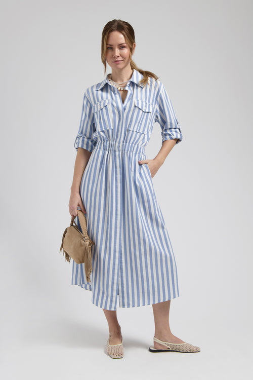 Maya dress | Blue Striped