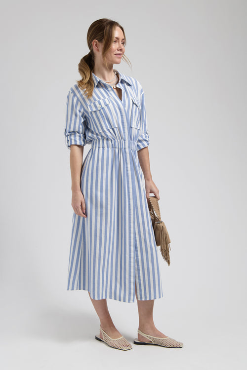 Maya dress | Blue Striped