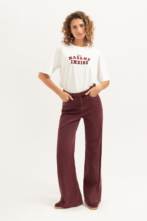 Je suis T-Shirt | White - Burgandy texted
