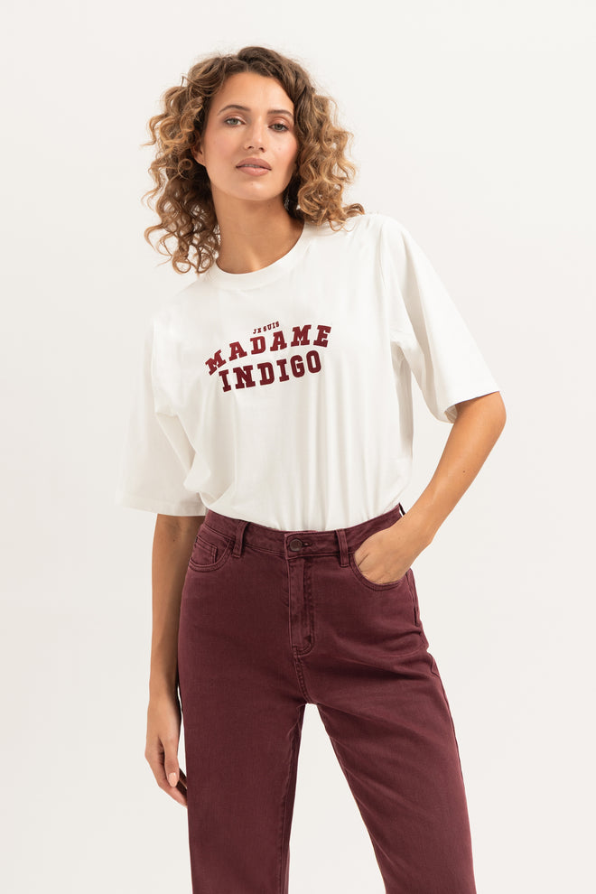 Je suis T-Shirt | White - Burgandy texted