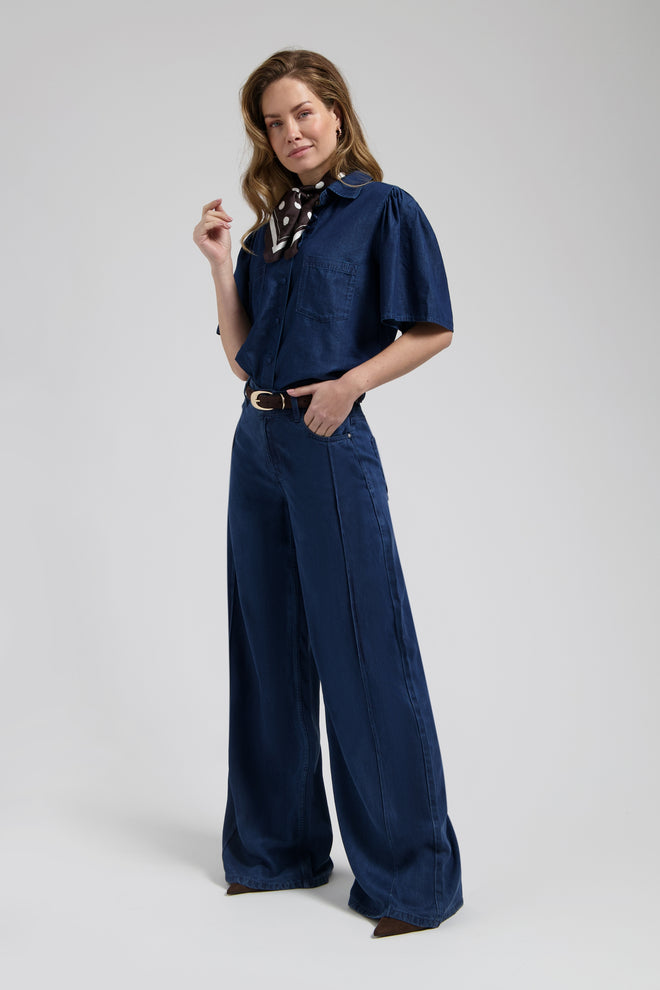 Riley Wide Leg | Dark indigo