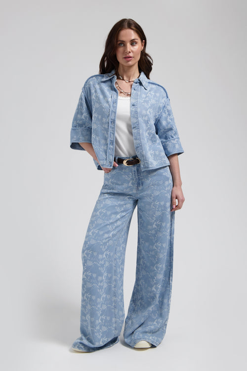 Liv Wide leg | Plaited blue