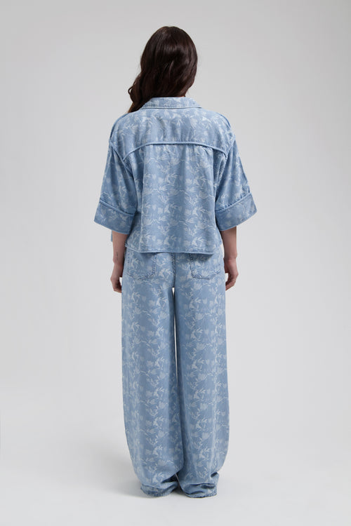 Liv Wide leg | Plaited blue