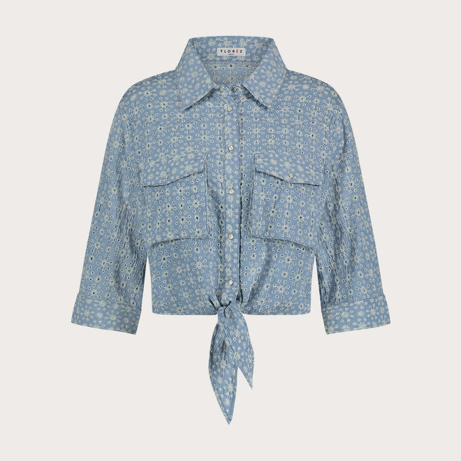 Rosie Blouse Embroidery | Blue