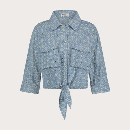 Rosie Blouse Embroidery | Blue