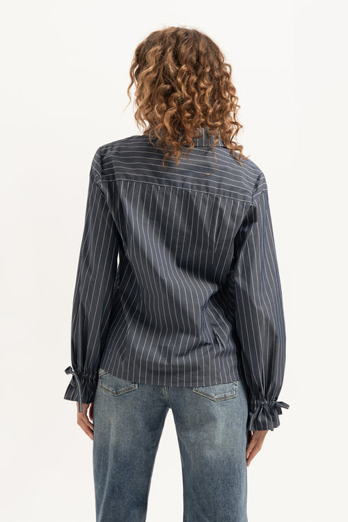 Serena Blouse | Grey Striped