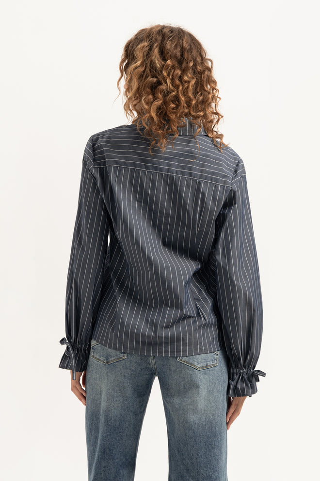 Serena Blouse | Grey Striped