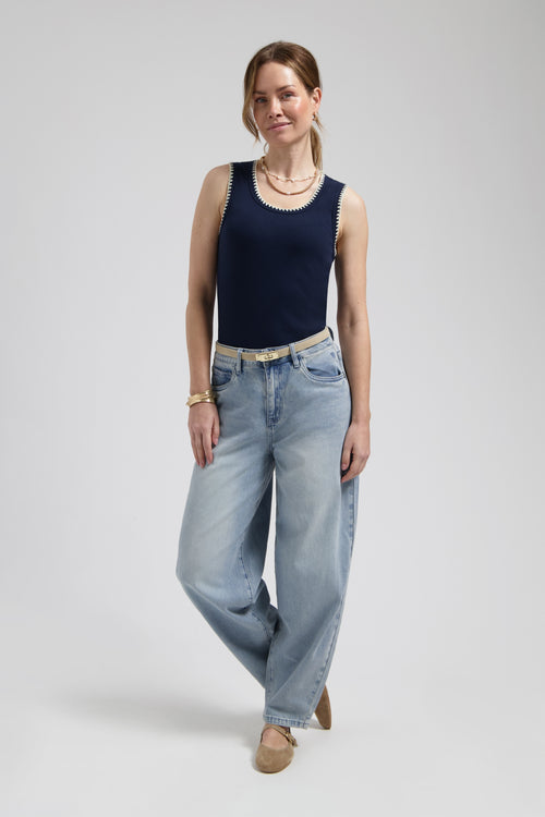 Fani barrel jeans | Mid Blue