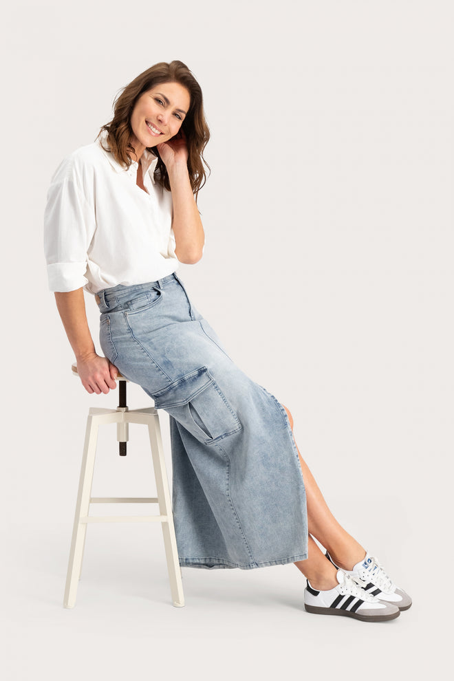 Zoe Skirt Cargo | Light Blue